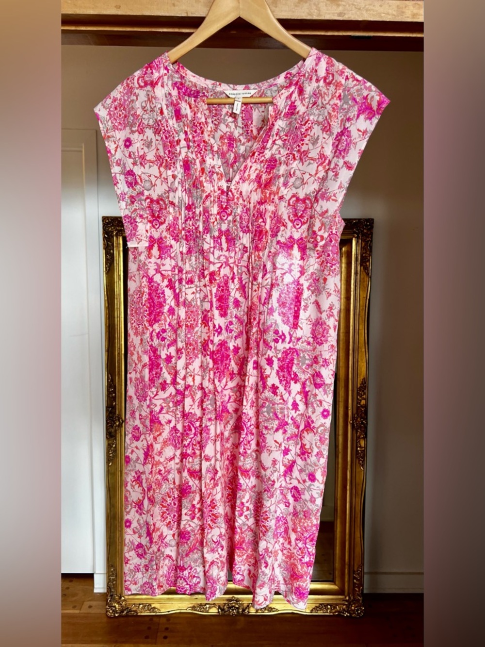 Rebecca Taylor silk pleated floral paisley dress size 4
